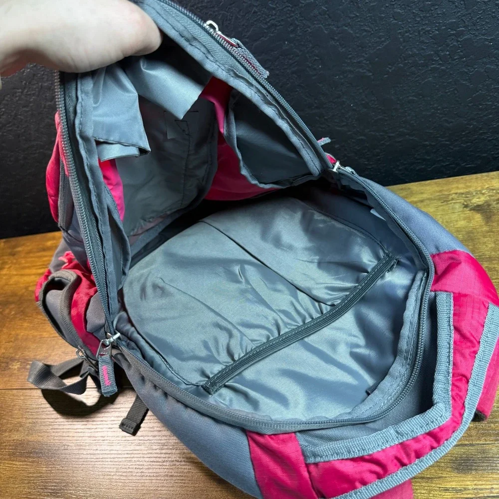Outdoor Products 26L Pink Grey Ripstop Nylon Daypack Backpack Unisex 26 Liter